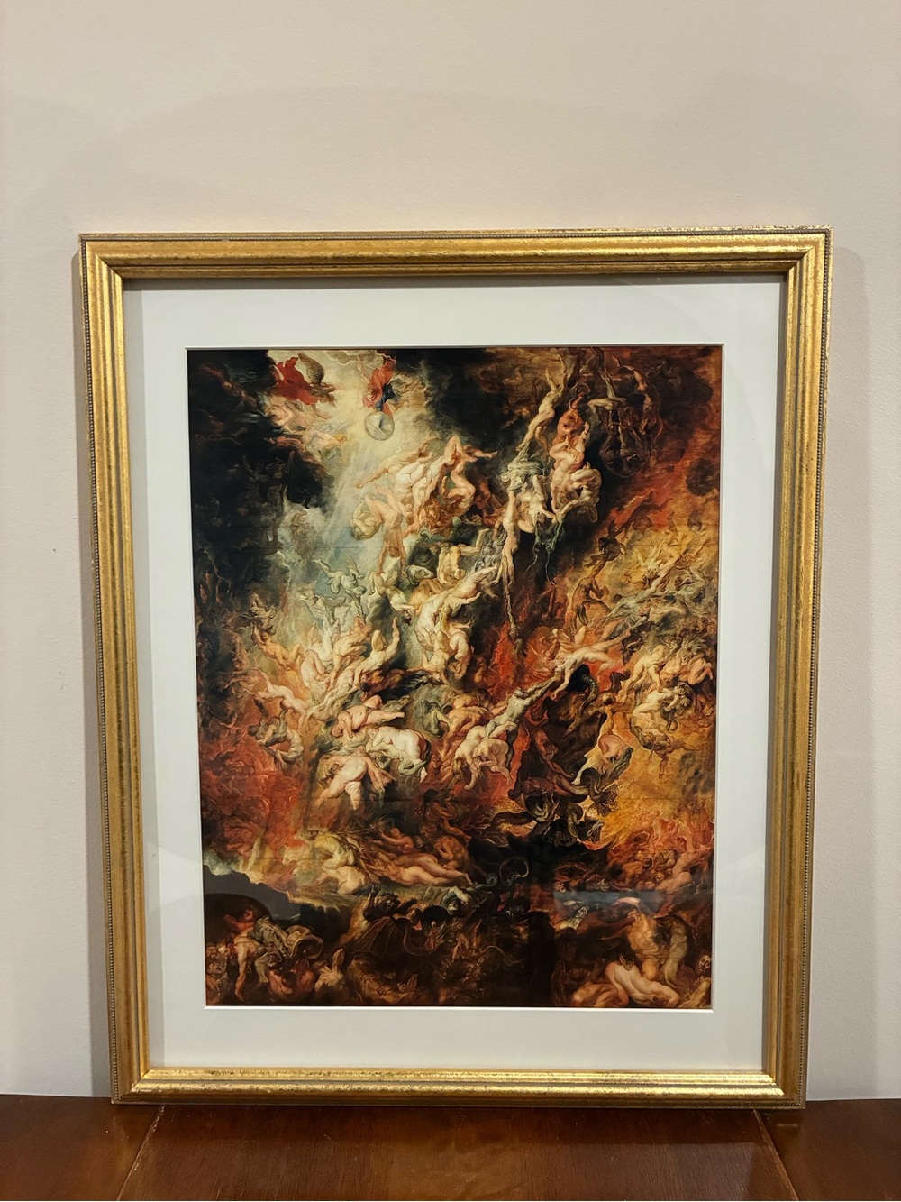 Rubens Fall of the Damned Framed Print 18x22 Rebel Angels Gold Baroque Wall Art